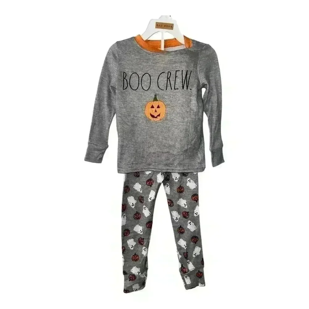 Rae Dunn Unisex Boo‎ Crew Pajama Set, Size 4